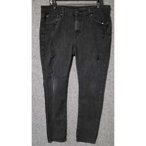 WXYZ Nomad Slim Fit Jeans Men's 34x32 Black Stretch Denim Y2k Ripped Distressed